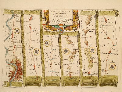 Ogilby English Road Map 1675.